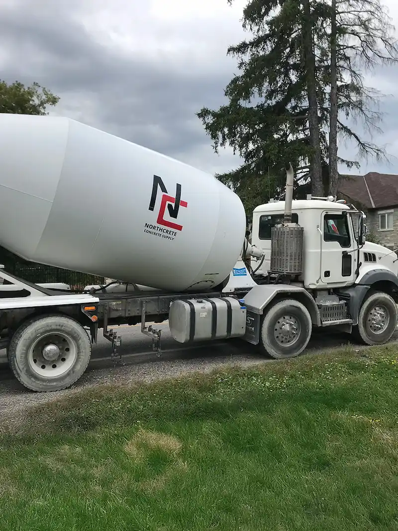 A Northcrete Concrete Supply concrete mixer truck.
